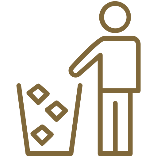 Kindly use dustbins provided throughout the property.